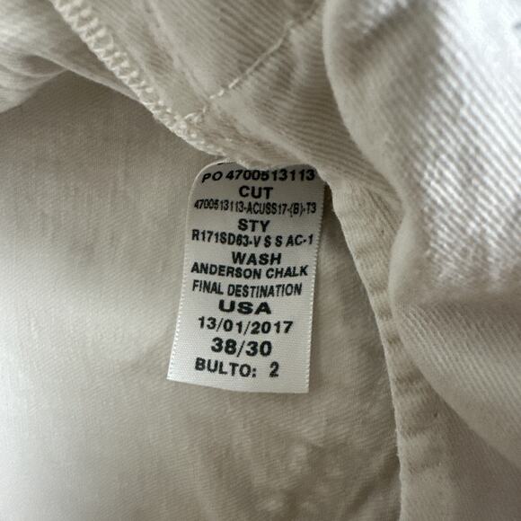 Polo Ralph Lauren Jeans Mens 38x30 White Chalk Slim Straight Denim Preppy - Picture 11 of 14